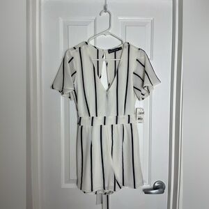 Crystal Doll White and Black Striped Romper size 3